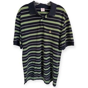 Brooks Brothers 346 men’s polo size L navy/green/white stripe E-20